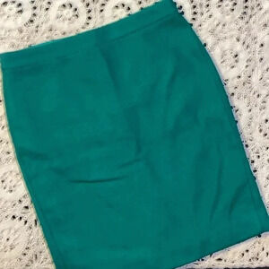 J Crew Factory kelly green lined wool blend pencil skirt